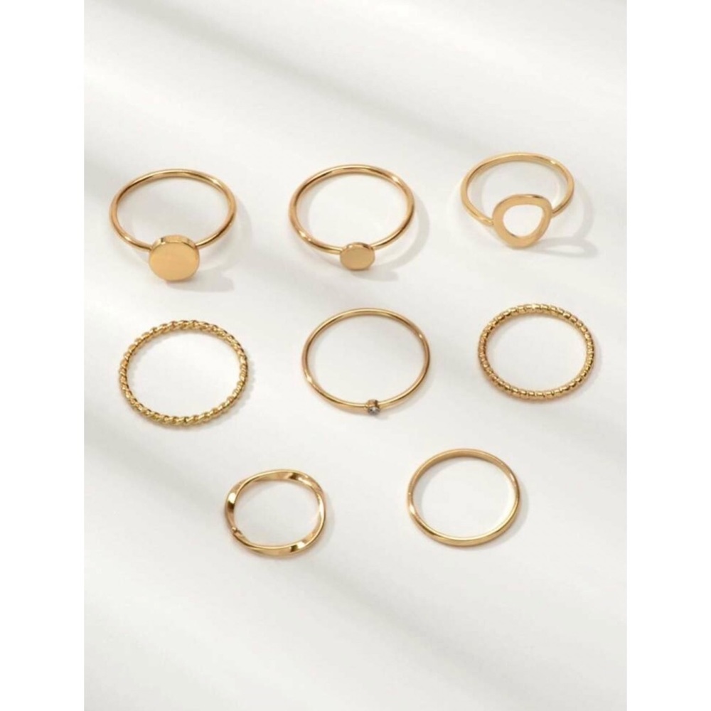 8-Piece Midi Rings Set | Gold - Picture 2 of 2